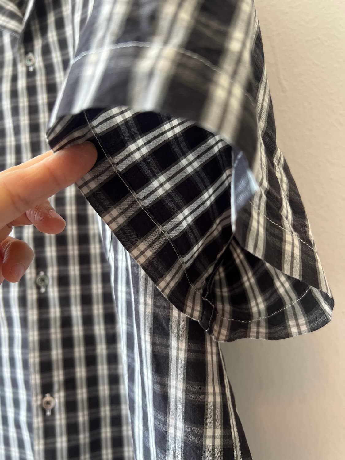 스티브알란 steven alan 남성 블랙체크 코튼반팔셔츠 상품이미지4