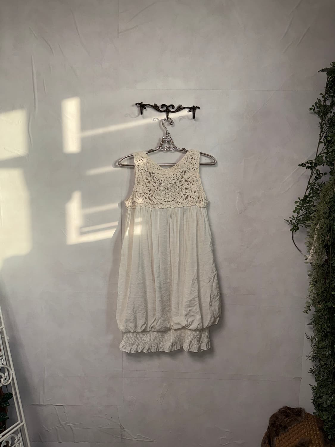 Ivory cotton crochet pocket detail ops 상품이미지5