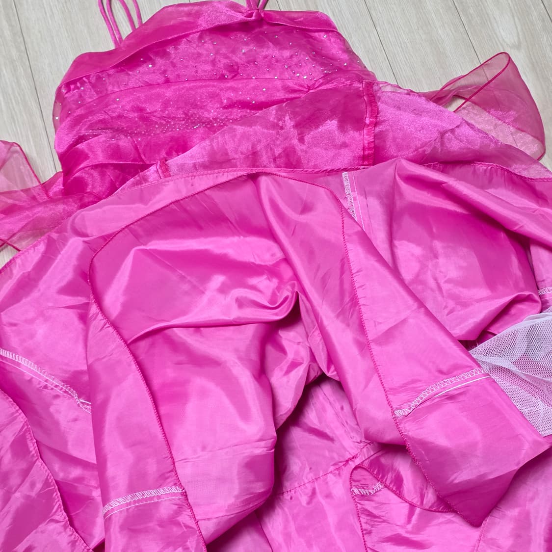 미국빈티지)핑크 파티걸 글리터 셔링 프린세스 캉캉 연주회행사댄스 드레스 상품이미지5