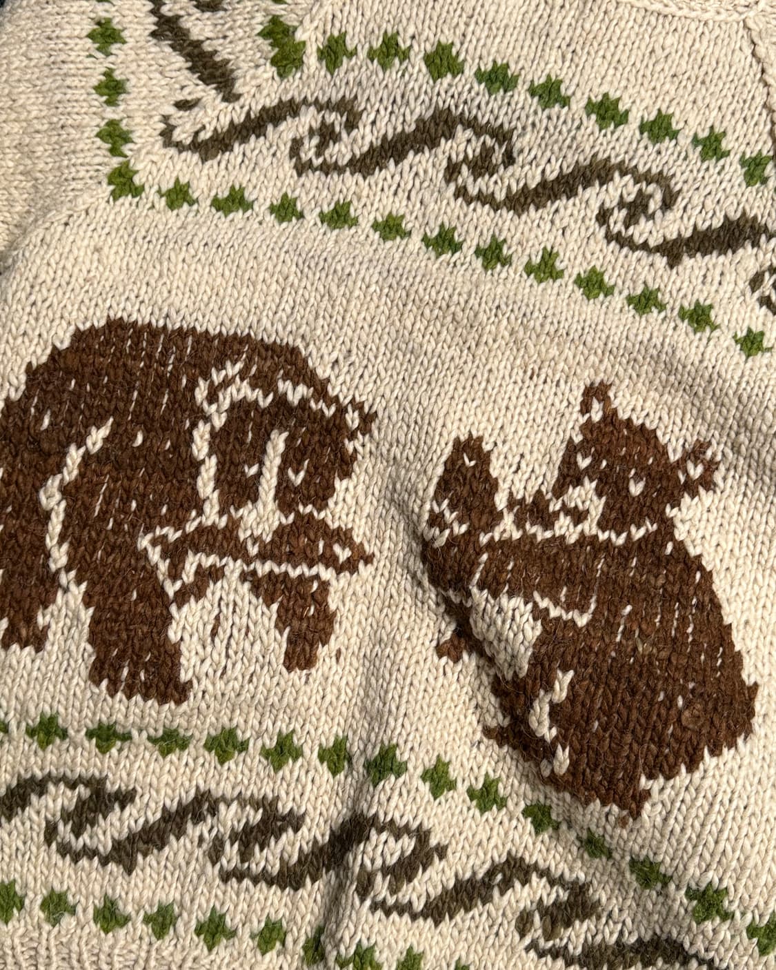 90-00‘s 인디오 코알라 & 알라스카 베어 패턴 코위찬 스웨터 M 상품이미지6