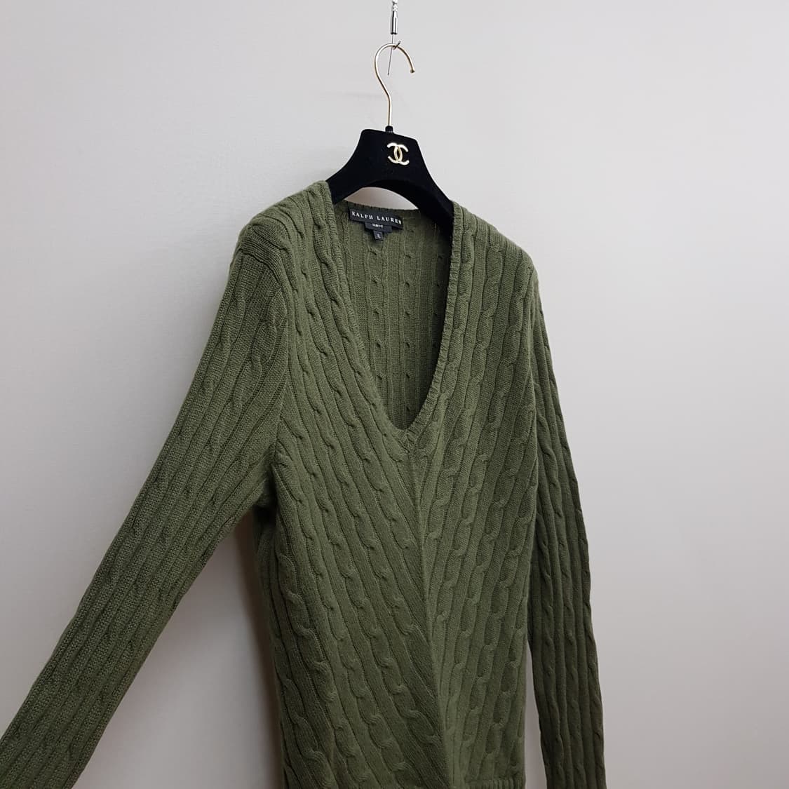 랄프로렌 슬림핏 캐시미어 케이블 니트 XL사이즈 상품이미지3