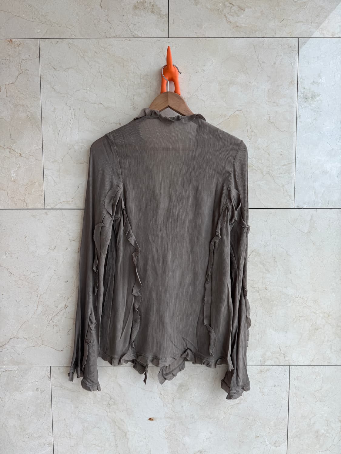 아크네스튜디오 보헤미안 프릴 블라우스 셔츠 34 새상품 브라운 상품이미지6