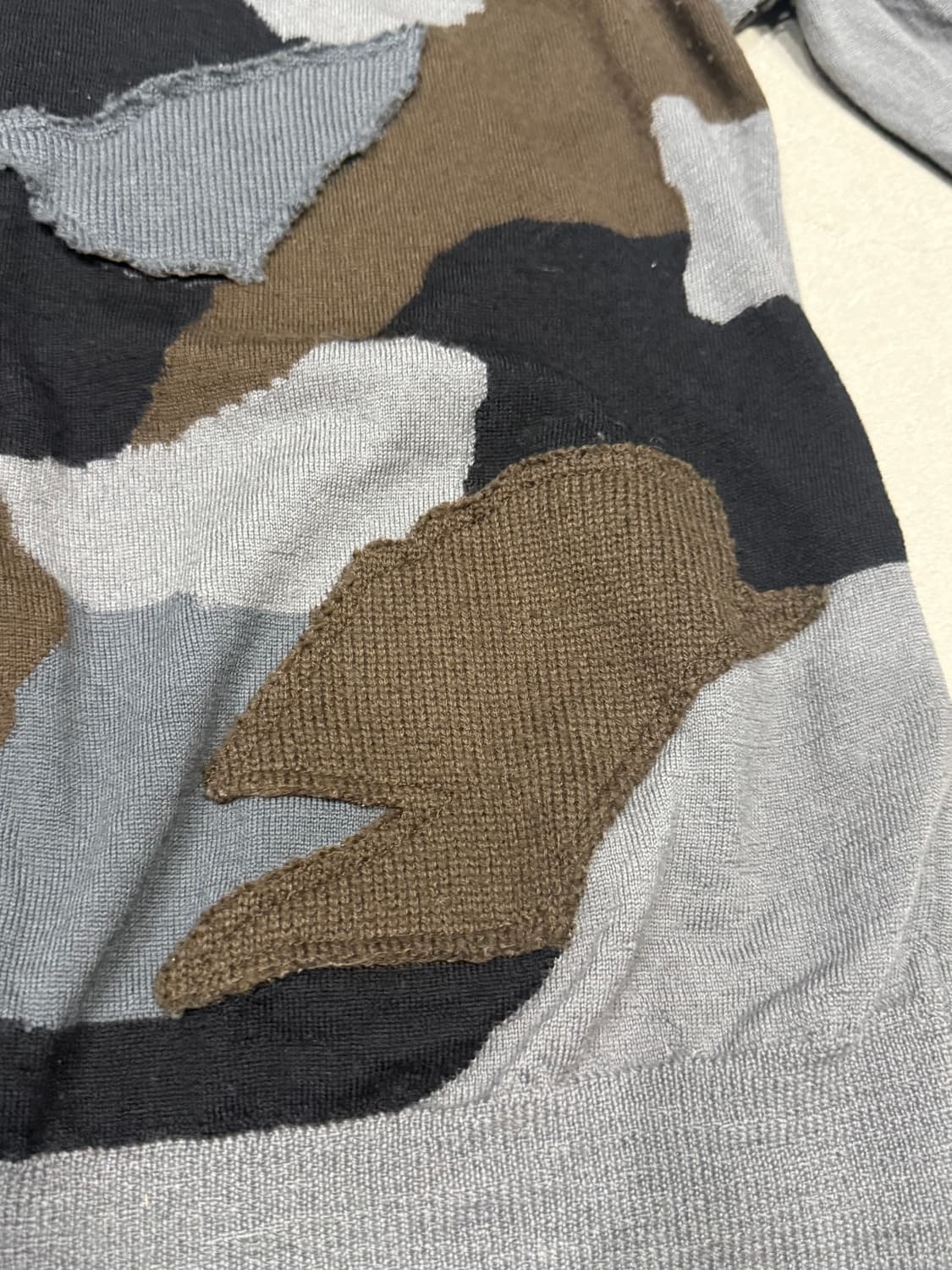 2011 꼼데가르송 패치워크 울 가디건 자켓 상품이미지3