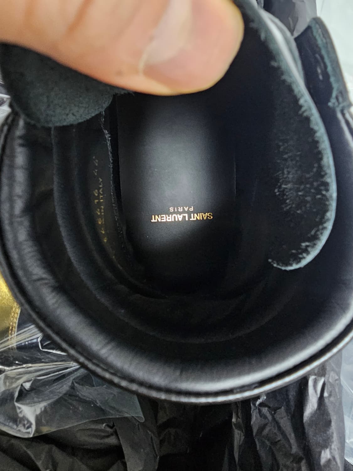 새상품급 생로랑 남성 레더 하이탑(44사이즈) 상품이미지9