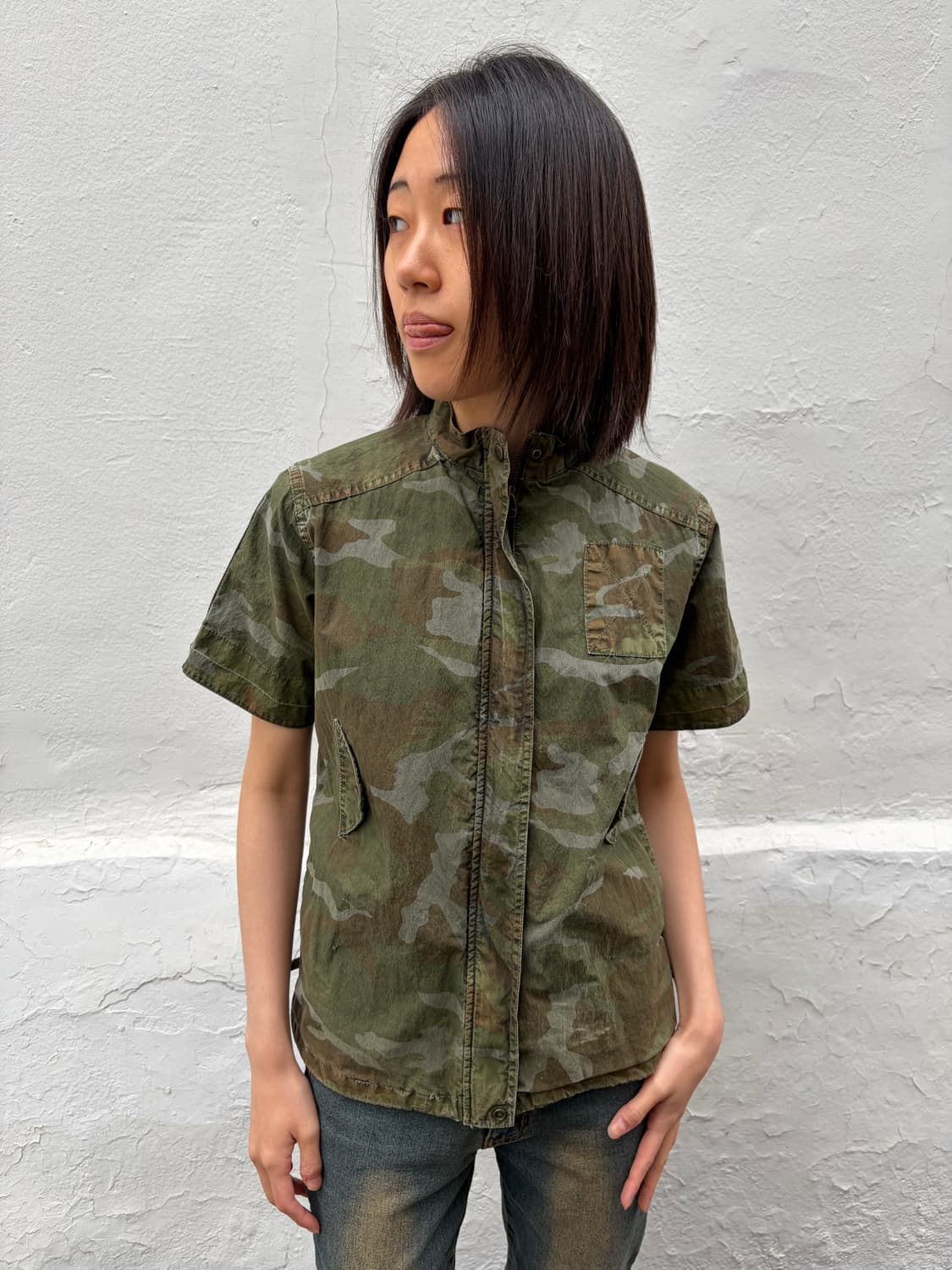 카모 반팔 집업 자켓 S 상품이미지1