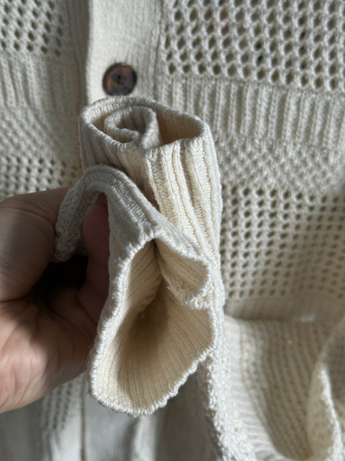 Cropped Crochet Shirt Jacket / Cream / S 상품이미지3