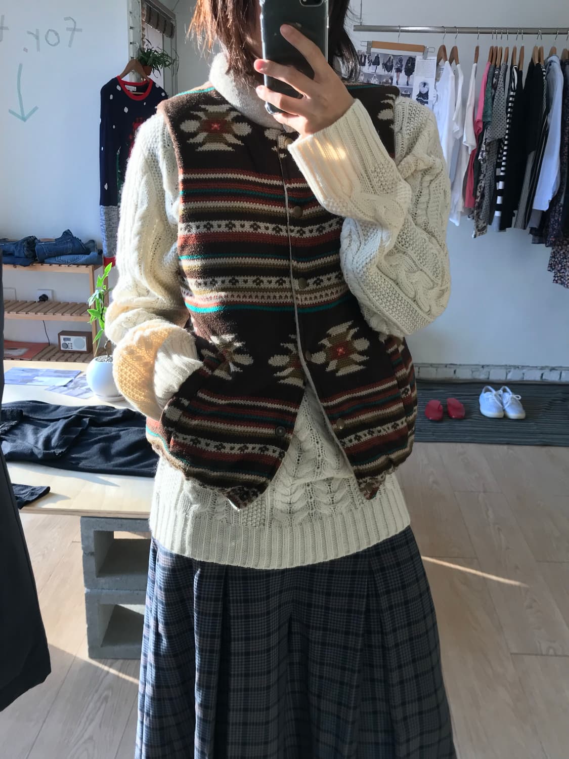 vintage reversible vest 상품이미지2