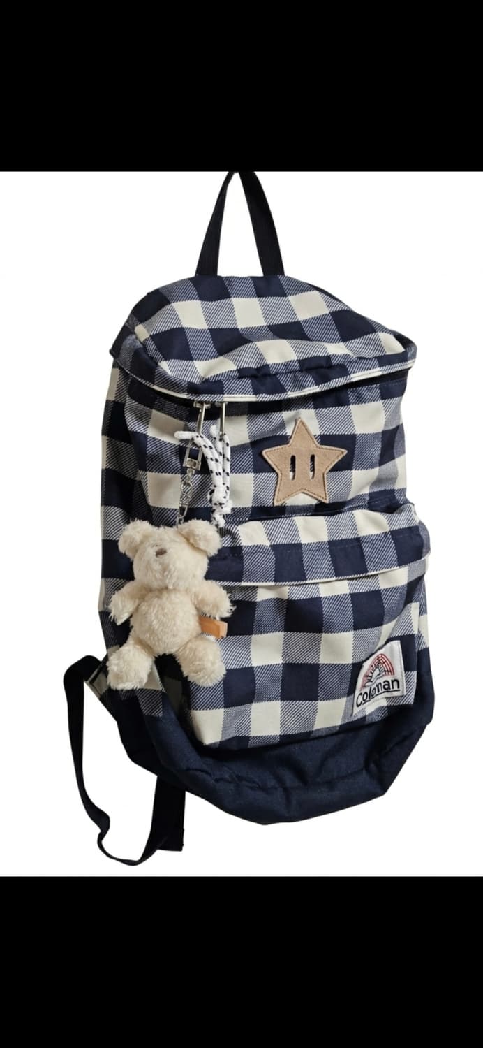 일본 콜맨 빈티지 체크 백팩/모리걸 상품이미지2