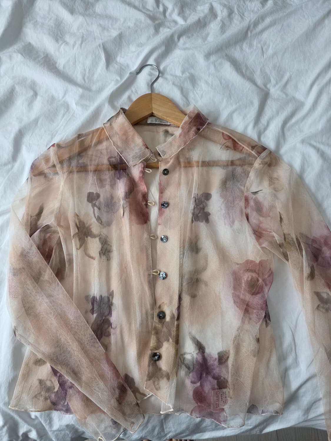 플로럴 시스루 블라우스 상품이미지1