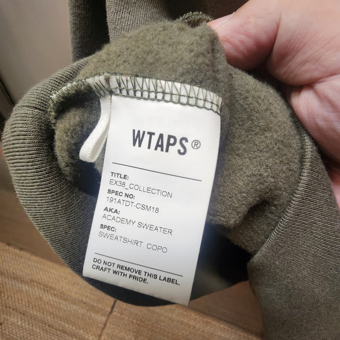 더블탭스 wtaps 스웻 맨투맨 올리브 상품이미지6