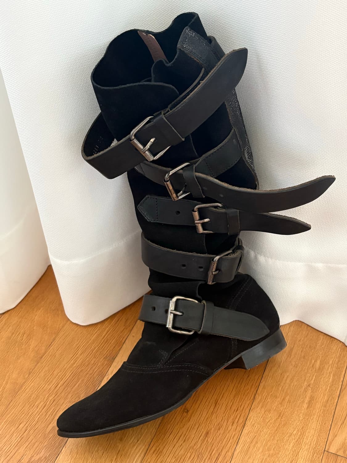 비비안웨스트우드 파일럿 부츠 블랙 스웨이드 상품이미지1