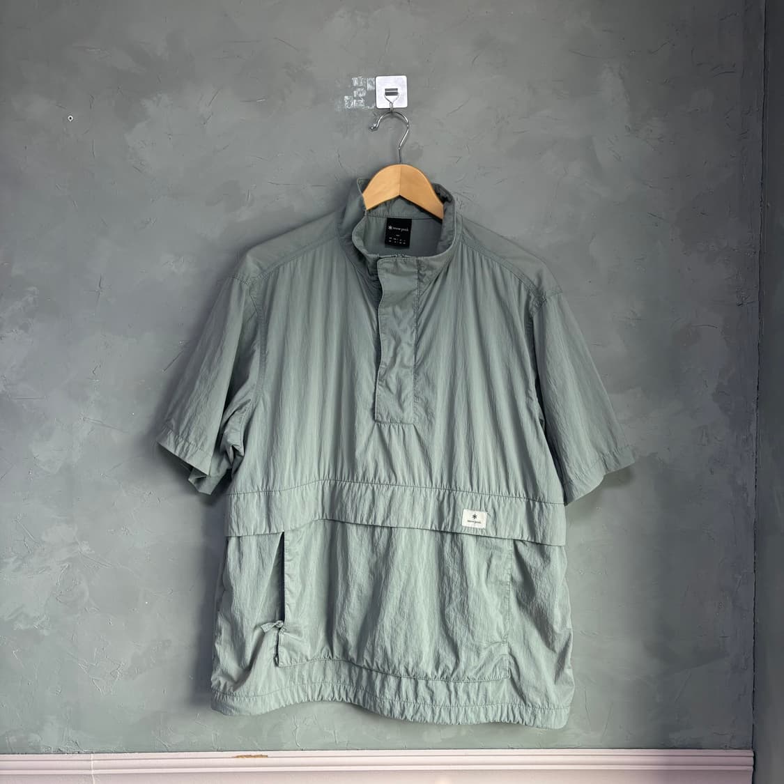 스노우피크 어페럴 나일론 아노락 바람막이 반팔 카키 상품이미지1