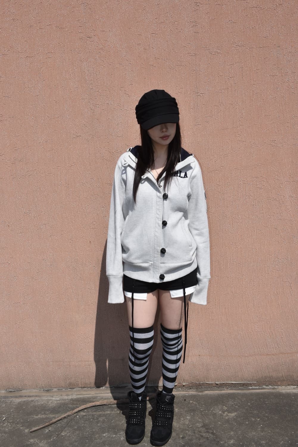 Y2K 멜란지 RLA 로고 후드 집업 상품이미지10