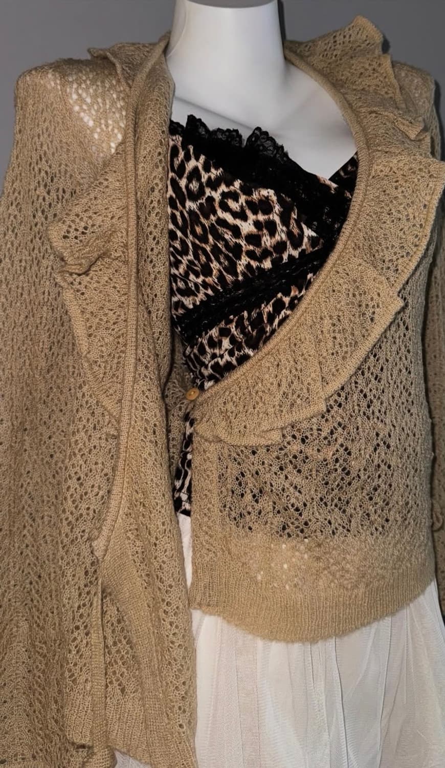 Ketohouse y2k 갸루 호피 슬리브리스 상품이미지2