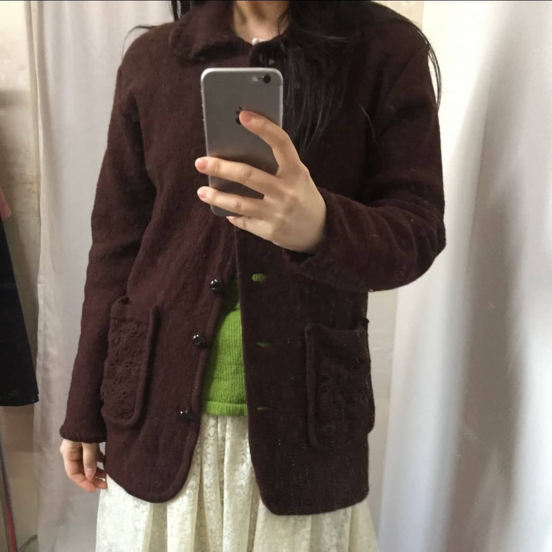 vintage brown crochet cardigan 상품이미지1