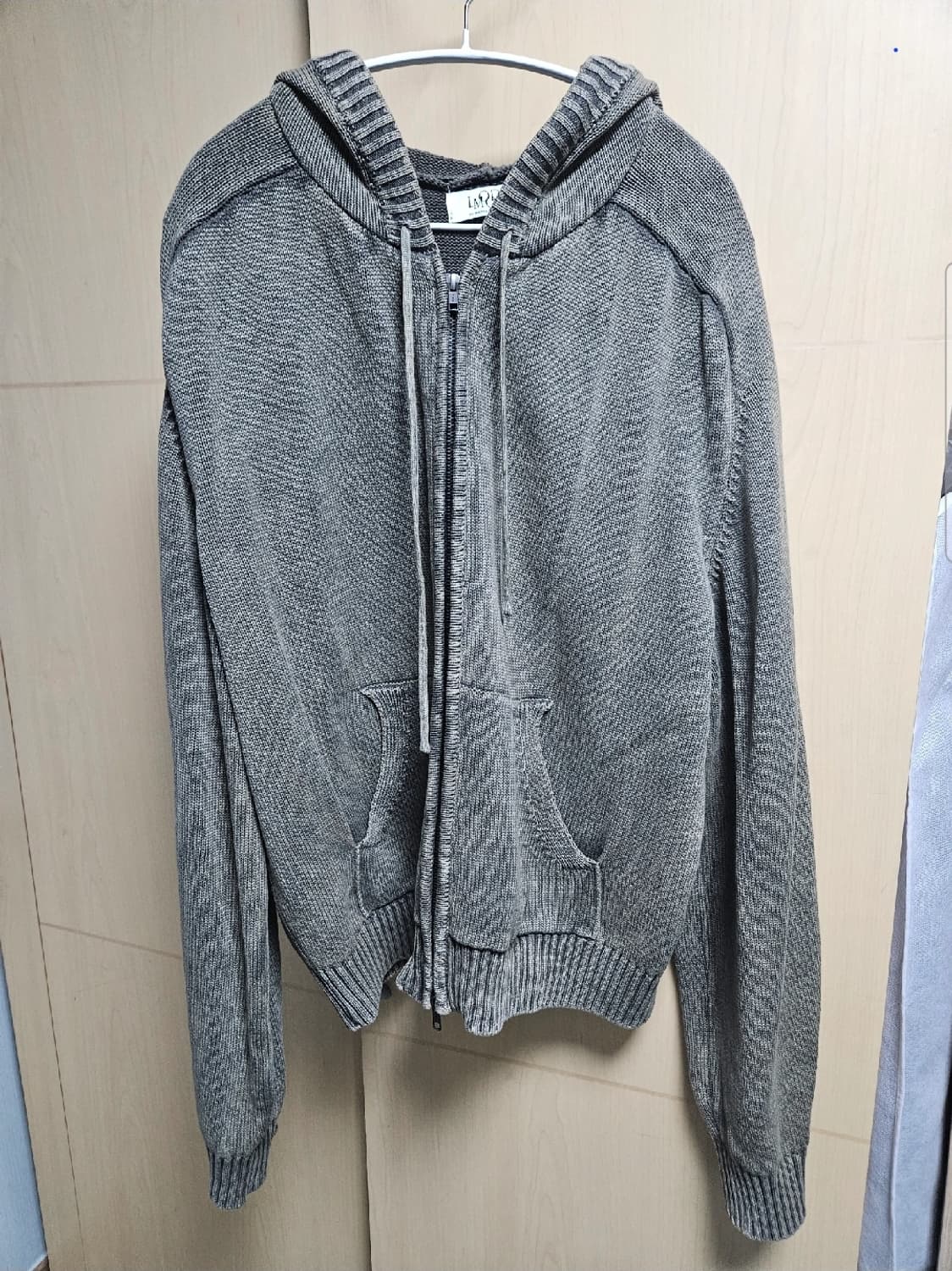 엘무드 후디 후드 집업 빈티지 카키 상품이미지4