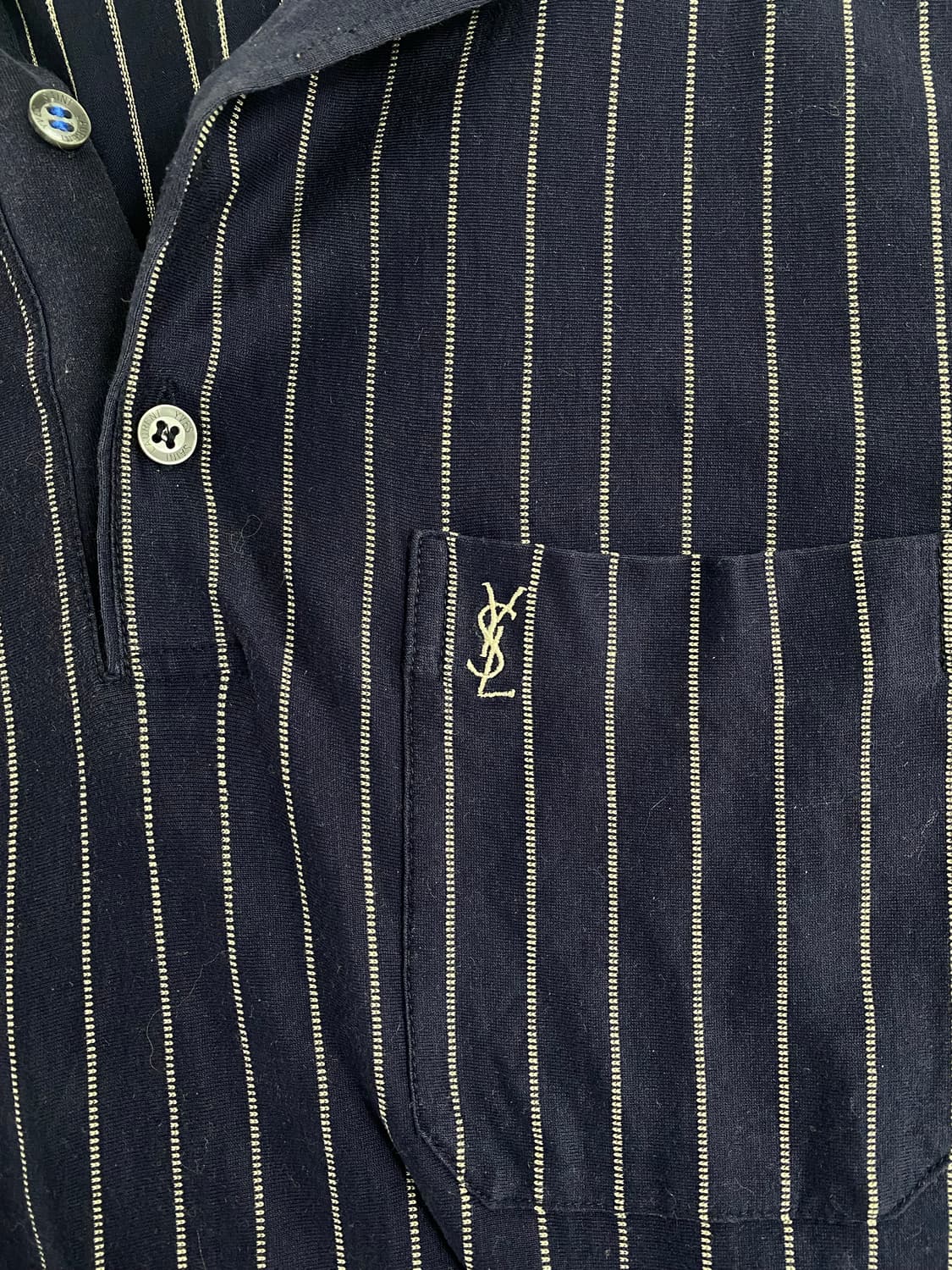 YSL 입생로랑 스트라이프 반팔 카라티 L 상품이미지3