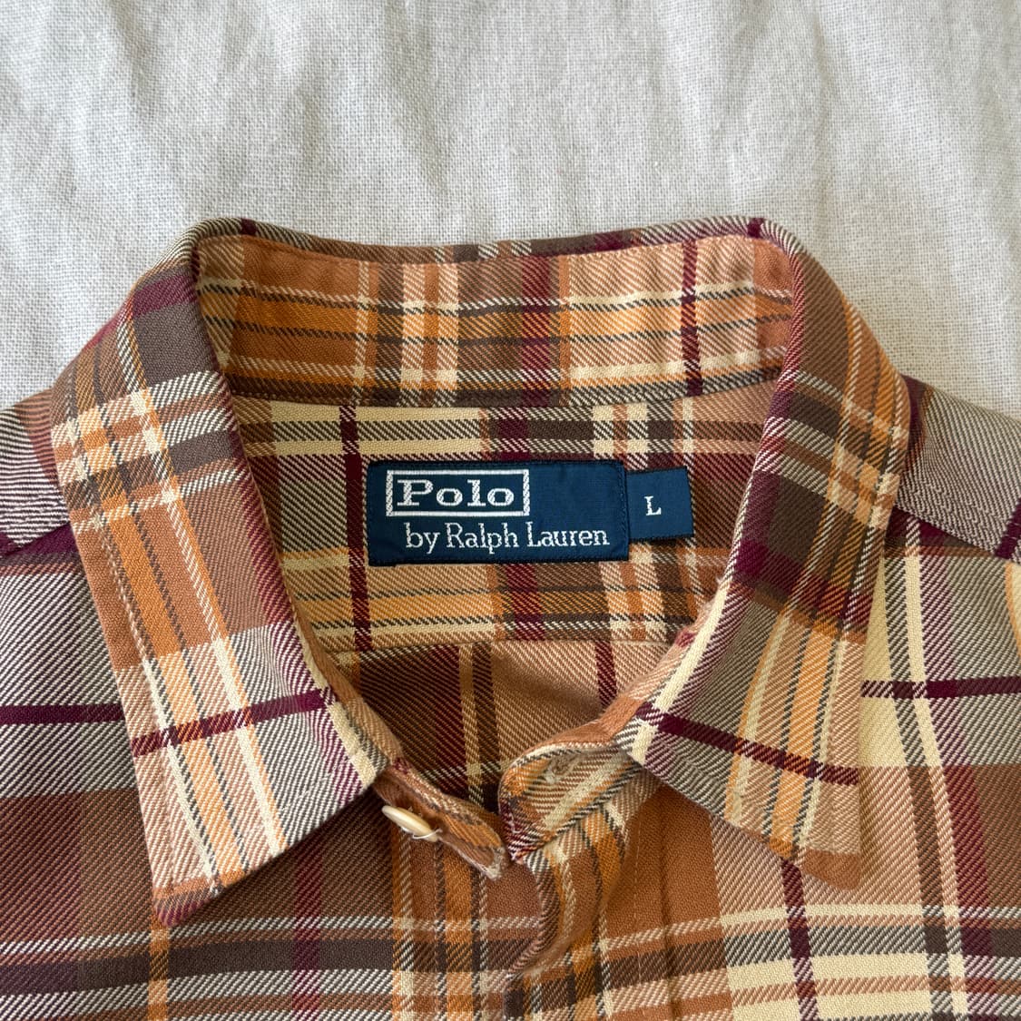 폴로랄프로렌 암패치 브라운 체크셔츠 L 상품이미지5