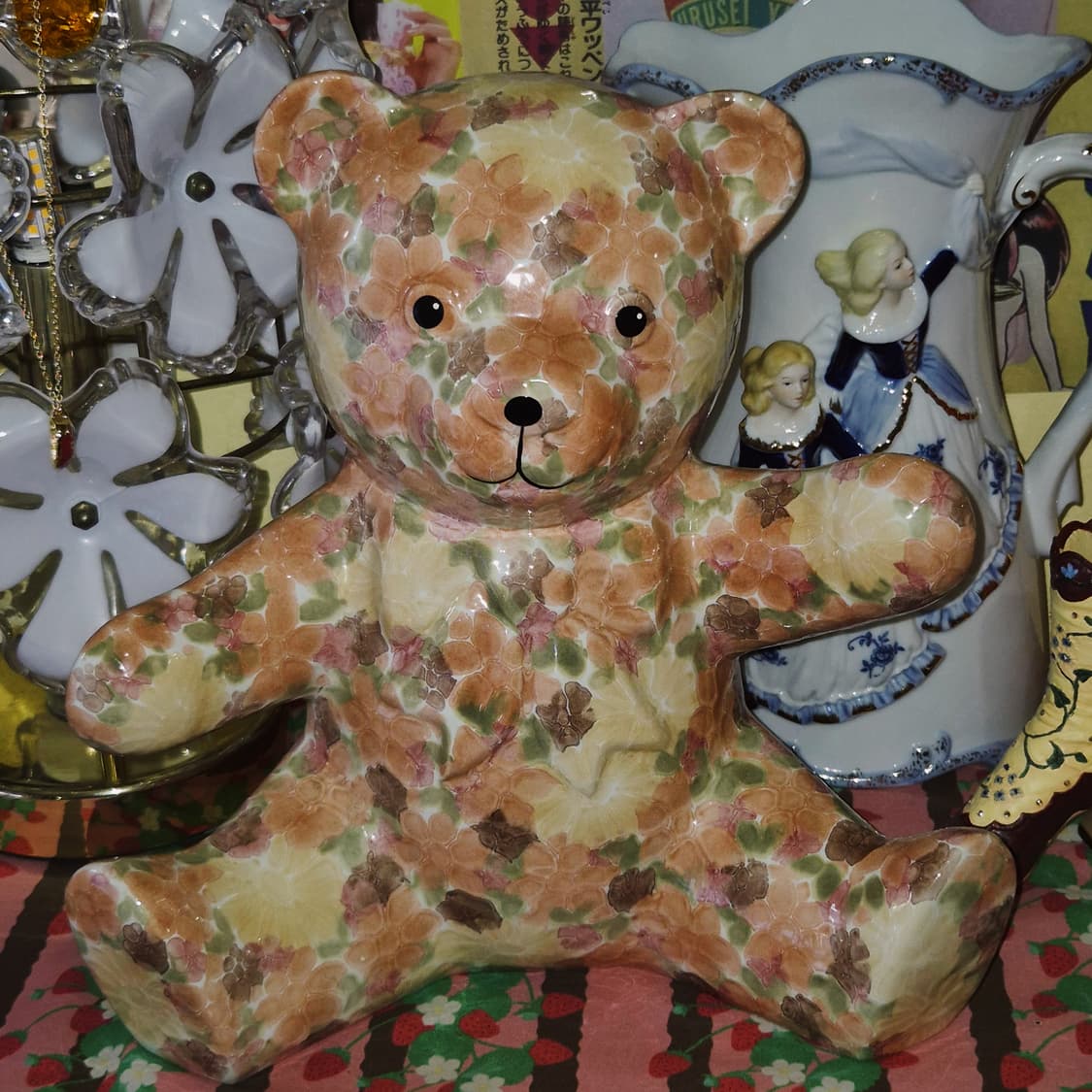 80s 영국 파크로즈 테디베어 플로랄 3XL 피겨린 상품이미지7