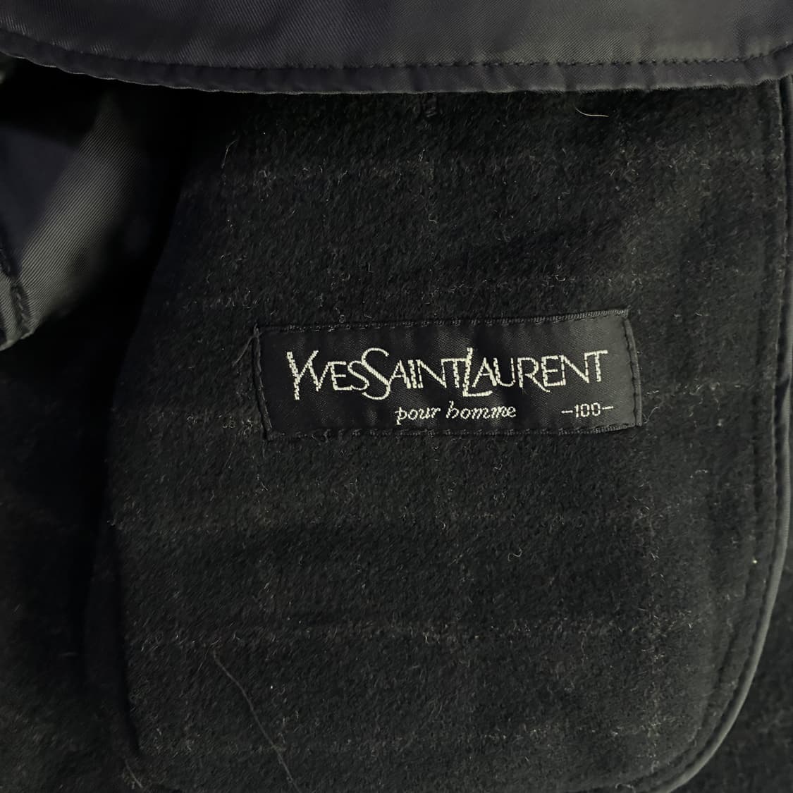 YvesSaintLaurent  입생로랑 포켓 자수 블랙 울 코트 (내피 상품이미지6