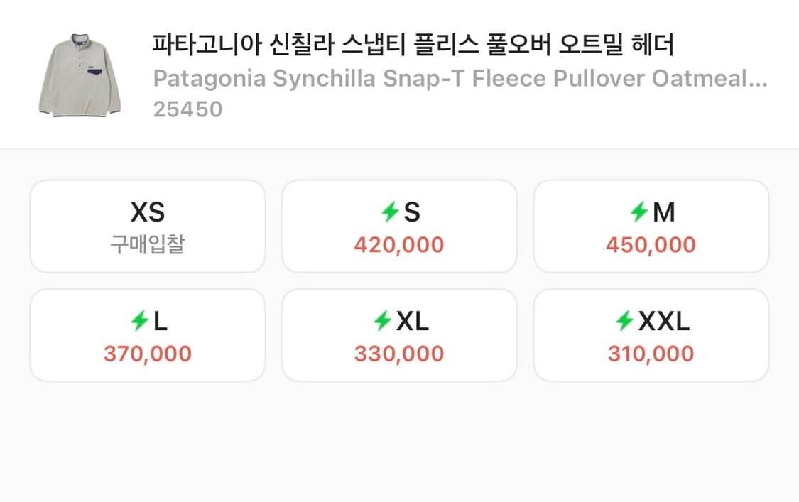 파타고니아 신칠라 스냅티 플리스 풀오버 오트밀 헤더 M 상품이미지4