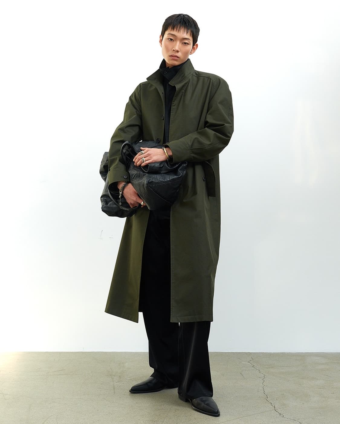 1 알렌느 하이넥 밀리터리 코트 올리브 미시착 새제품 판매 상품이미지1