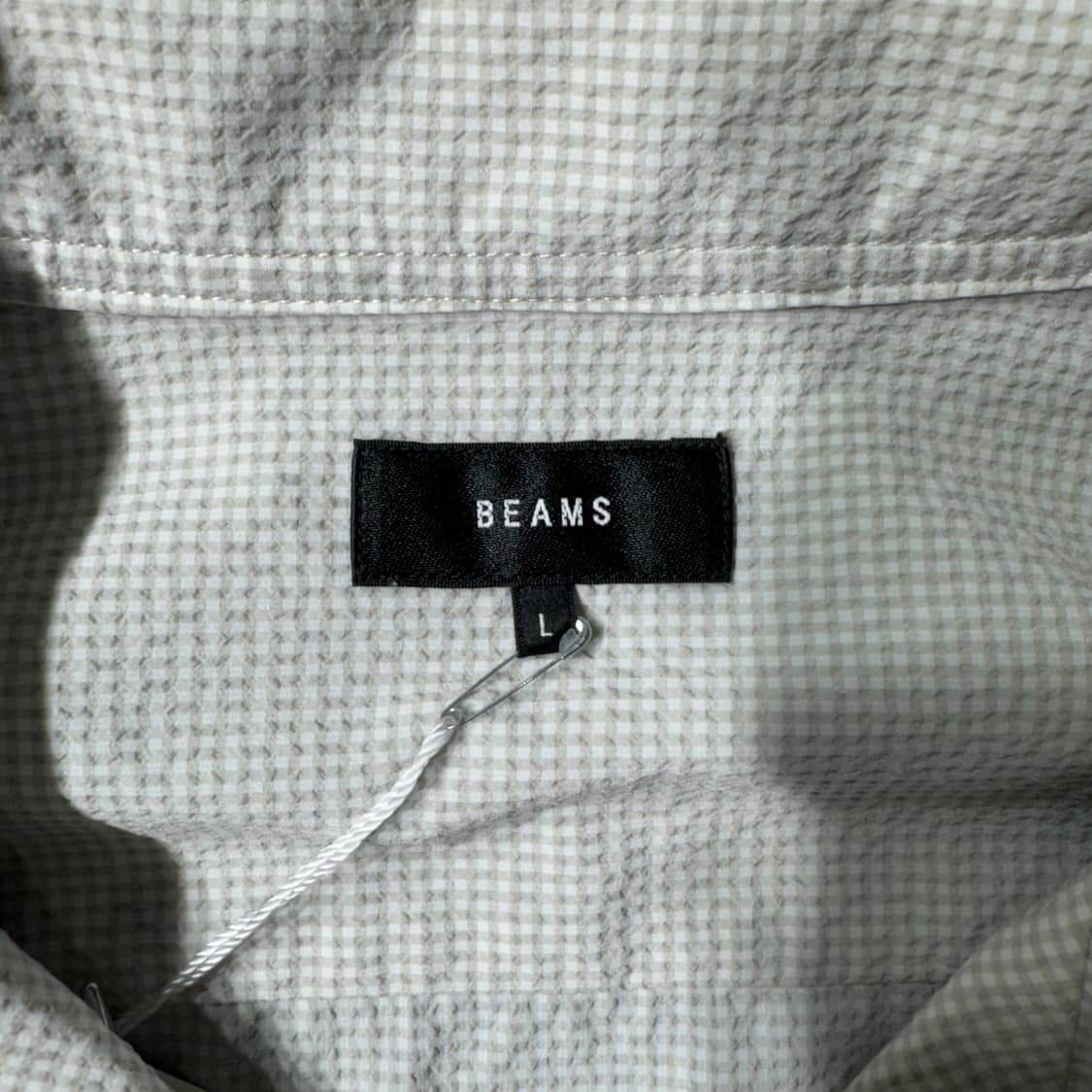 BEAMS 캠프 칼라 체크셔츠 그레이 ( L/OLD-7524 ) 상품이미지3