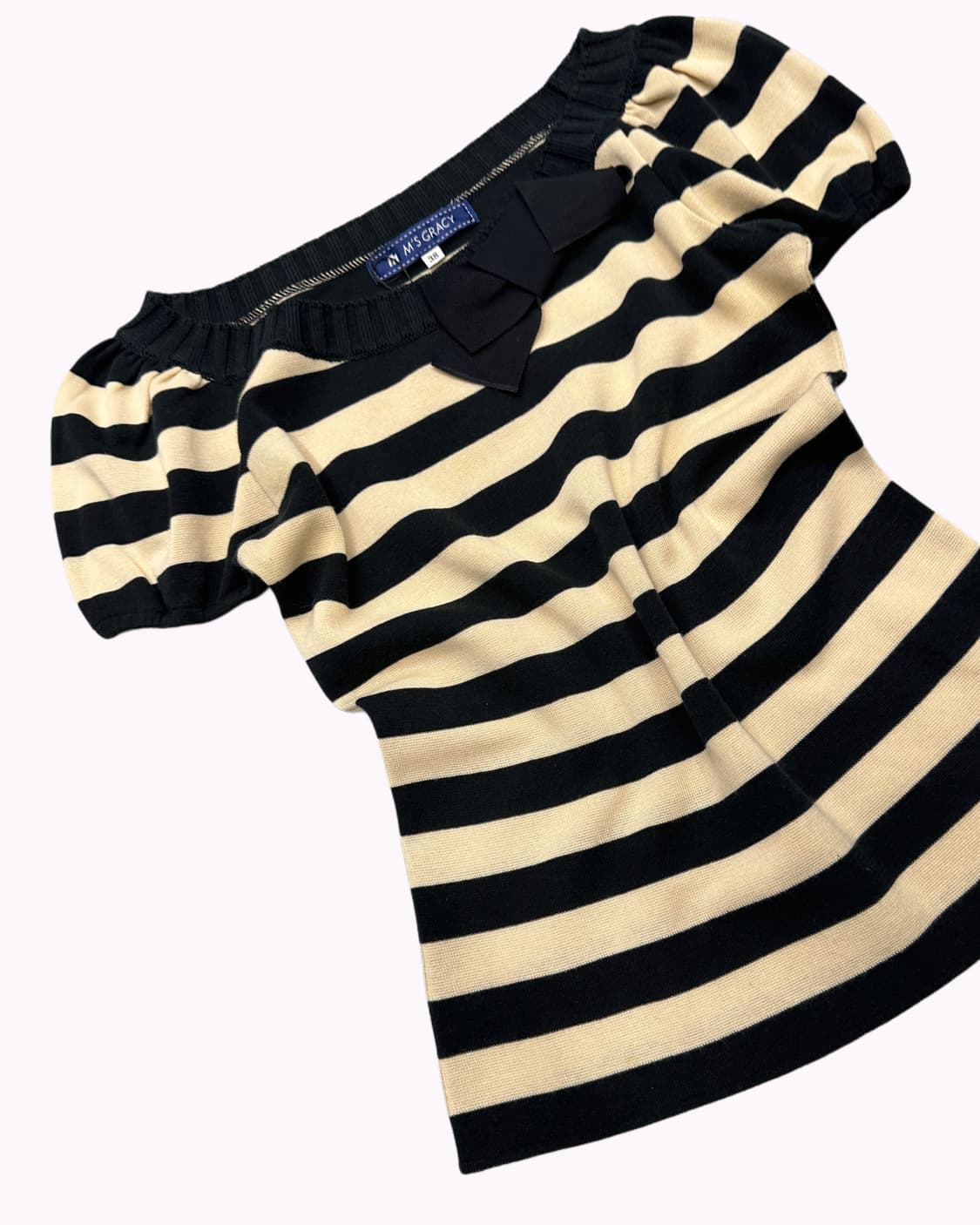 stripe ribbon knit t-shirt 상품이미지3