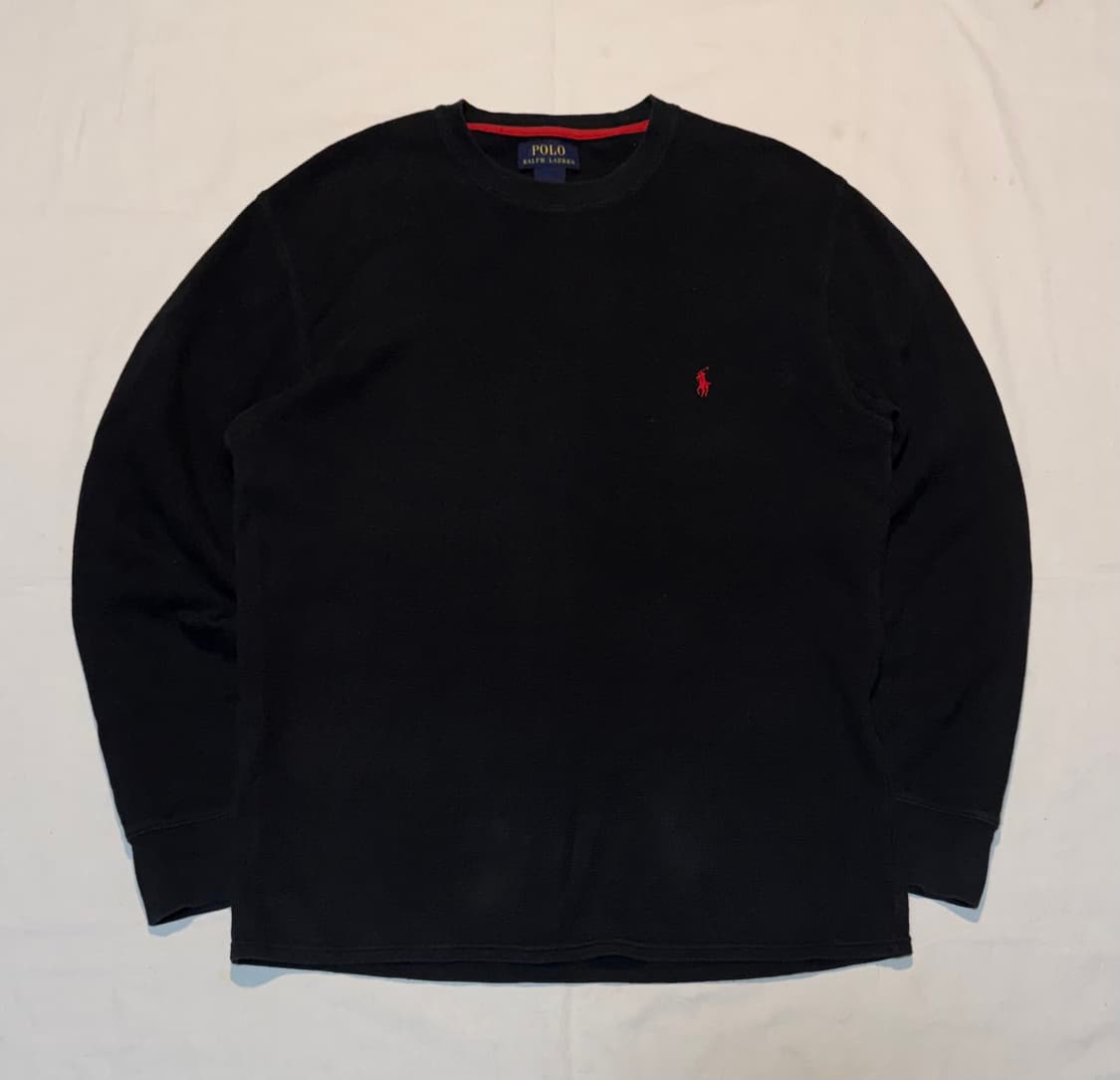 폴로 랄프로렌 와플 써멀 롱슬리브 블랙 상품이미지1