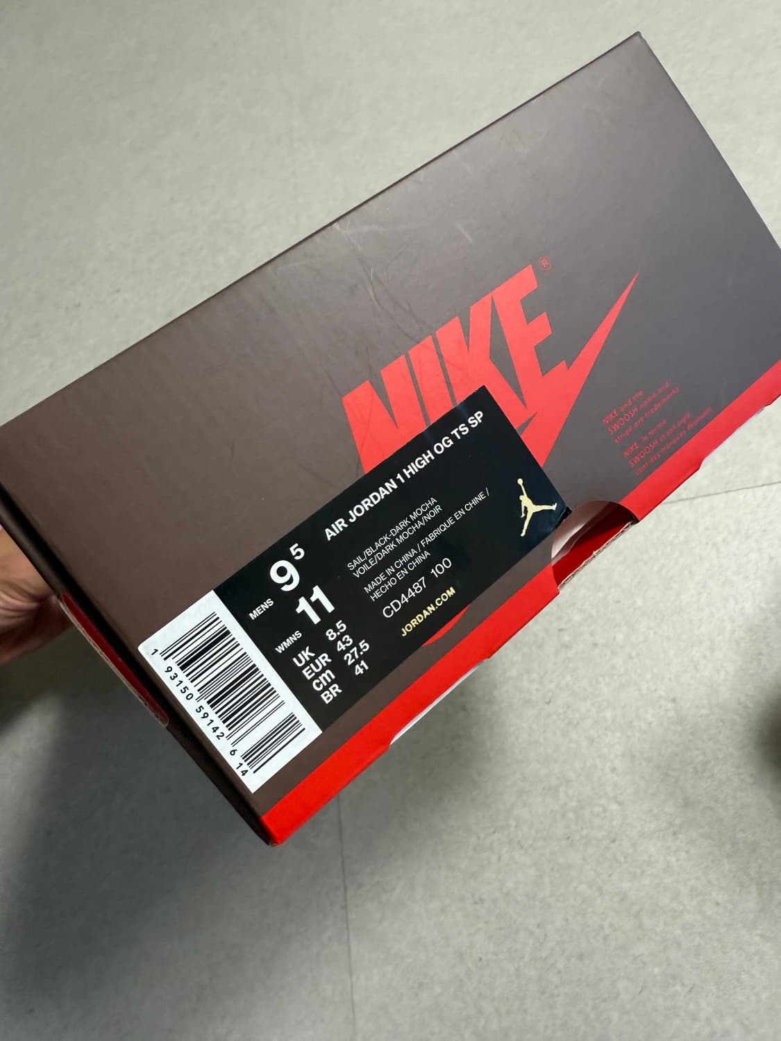 나이키 조던1 트래비스 스캇 리버스모카(270) 상품이미지8