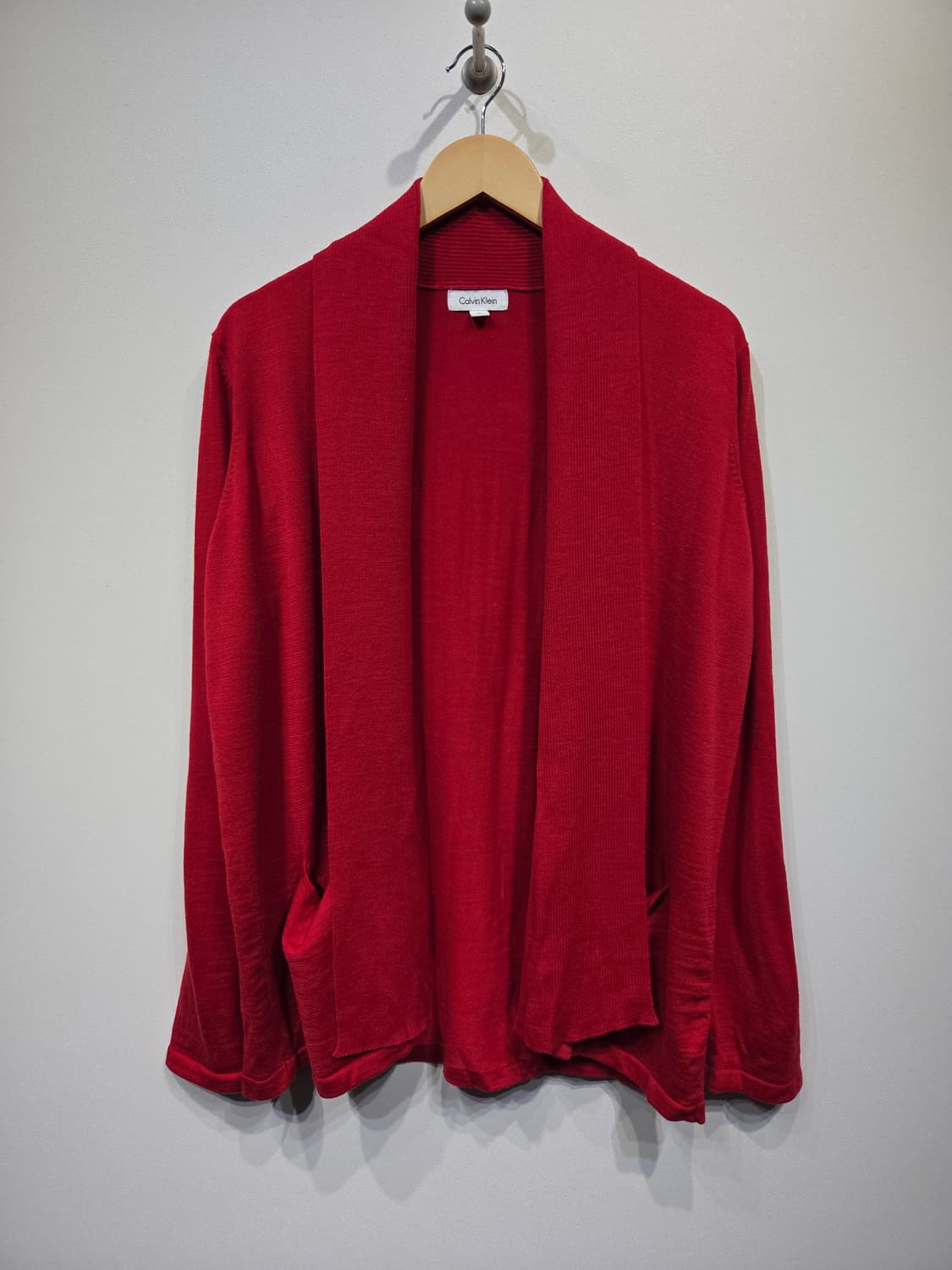 Calvin Klein 캘빈클라인 울 블렌드 숄카라 가디건 상품이미지2