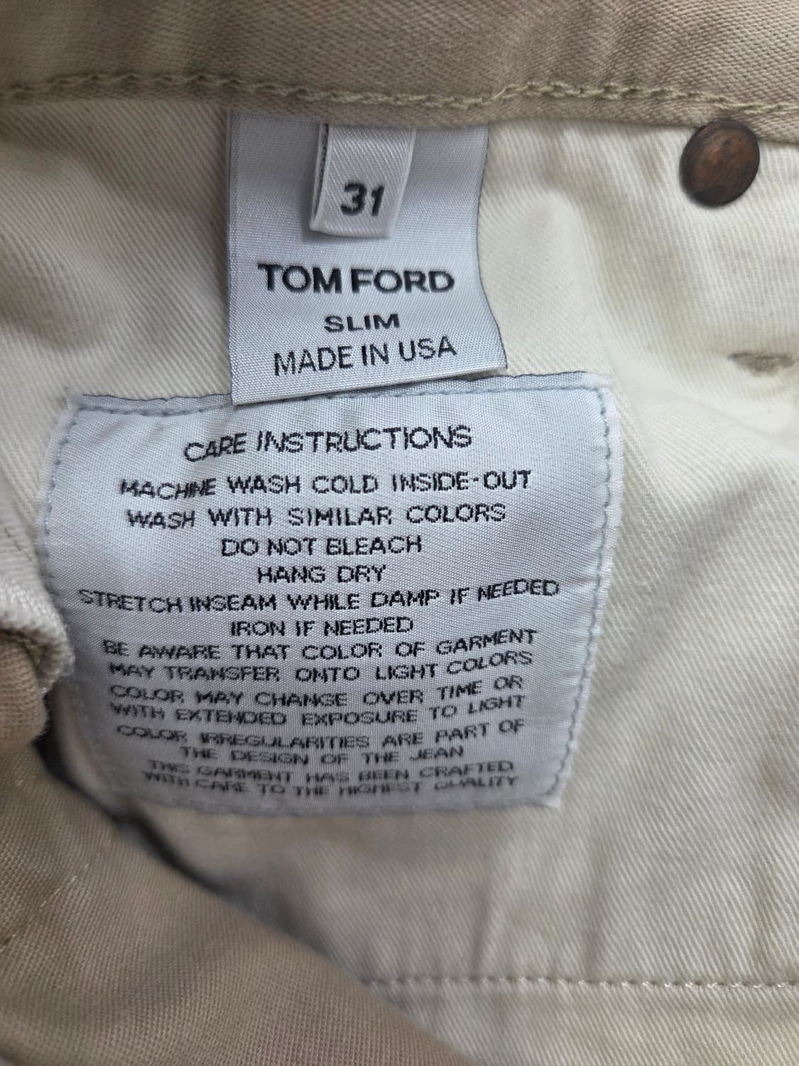 31 톰포드 코튼 베이지 면바지 슬랙스 상품이미지6