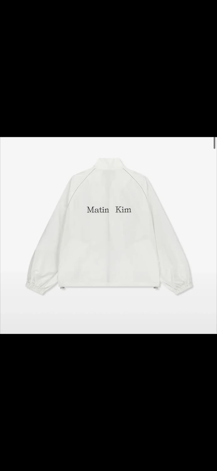 [MATIN KIM] 마킴 로고 코팅 점퍼 화이트 상품이미지1