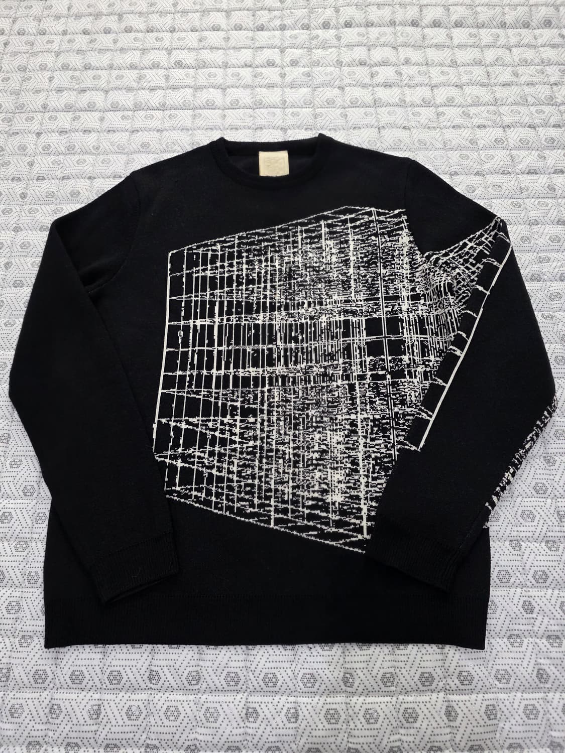 우영미 블랙 프린트 니트 스웨터 100 상품이미지2