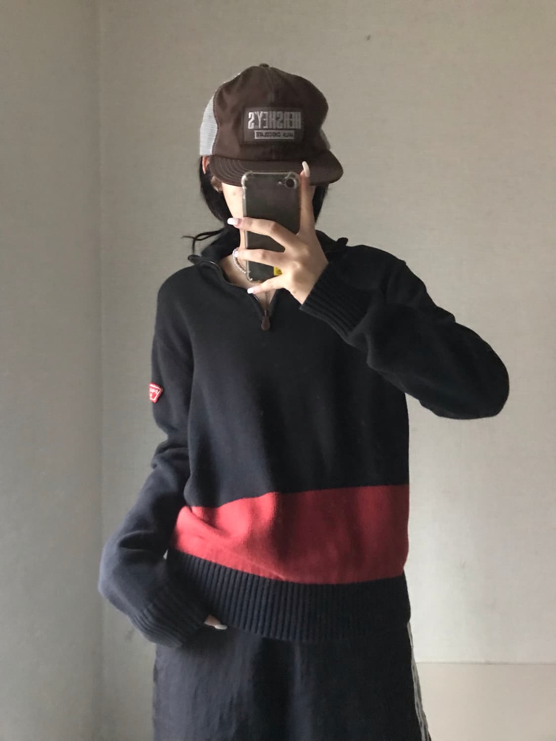 폴로 진스 패치 니트 반집업 상품이미지1