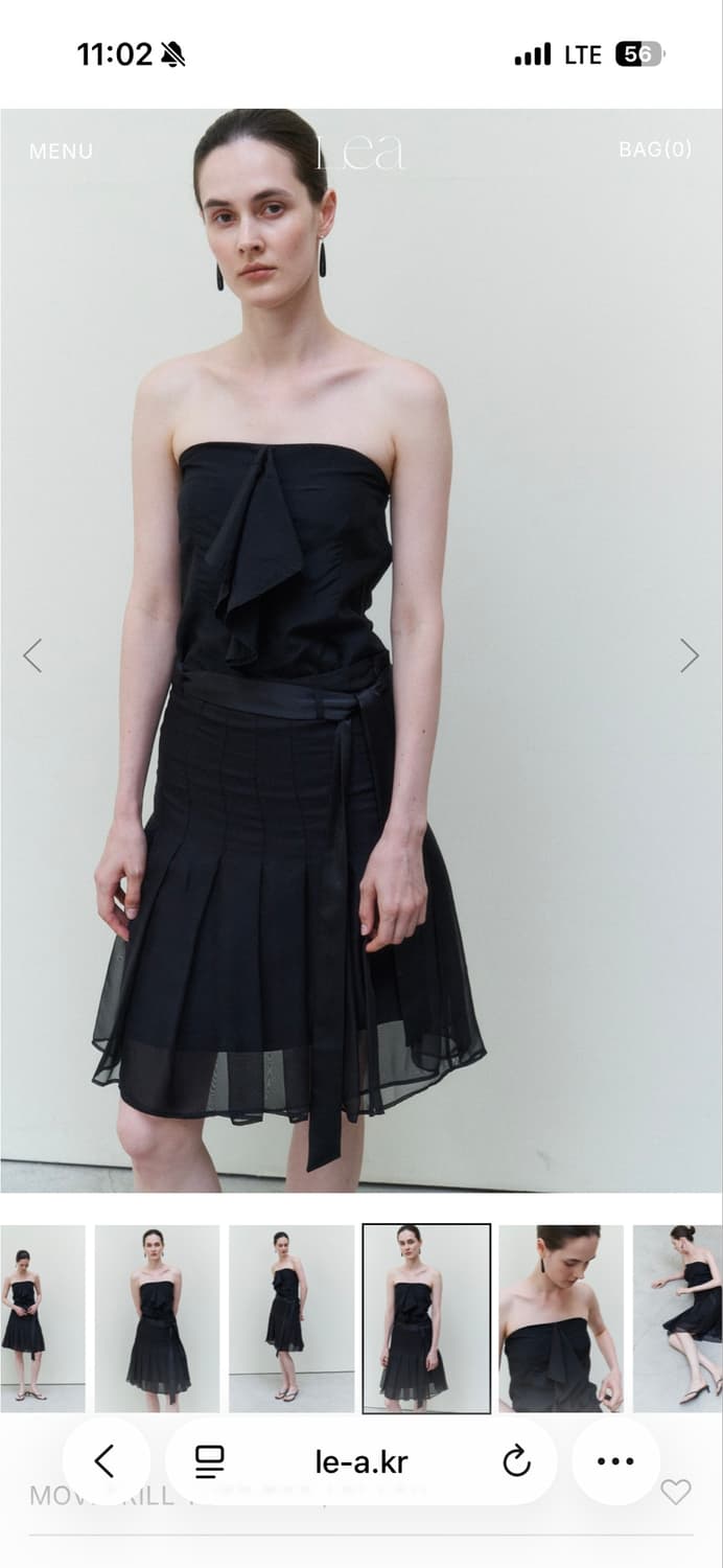 Lea 르에 MOVI FRILL TUBE TOP / BLACK 상품이미지2