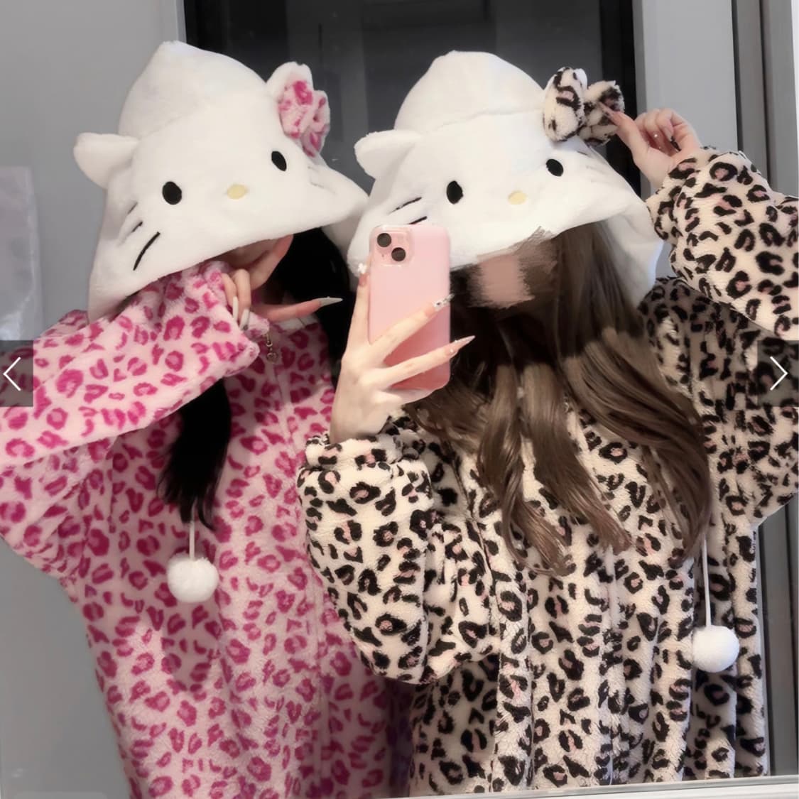 새상품) GRL 키티 콜라보 핑크 호피 헬로키티 파자마 갸루 오네갸루 상품이미지3