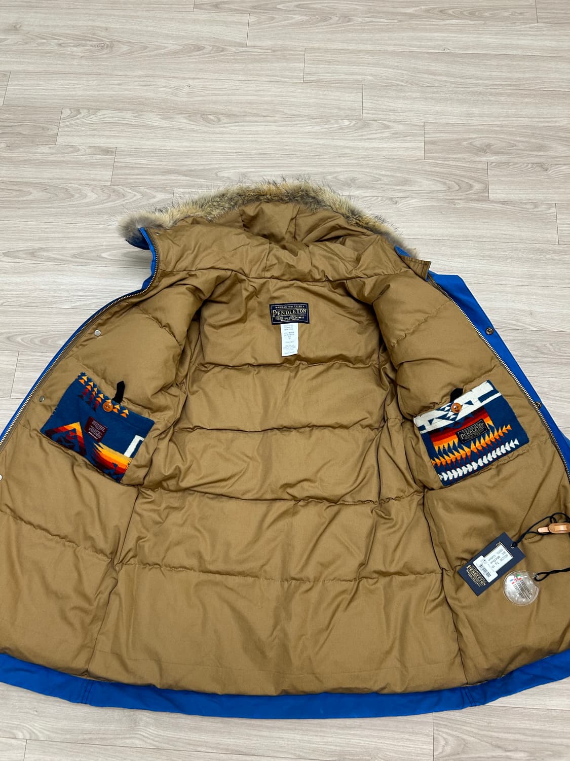 PENDLETON 후드 퍼 파카 블루 상품이미지4