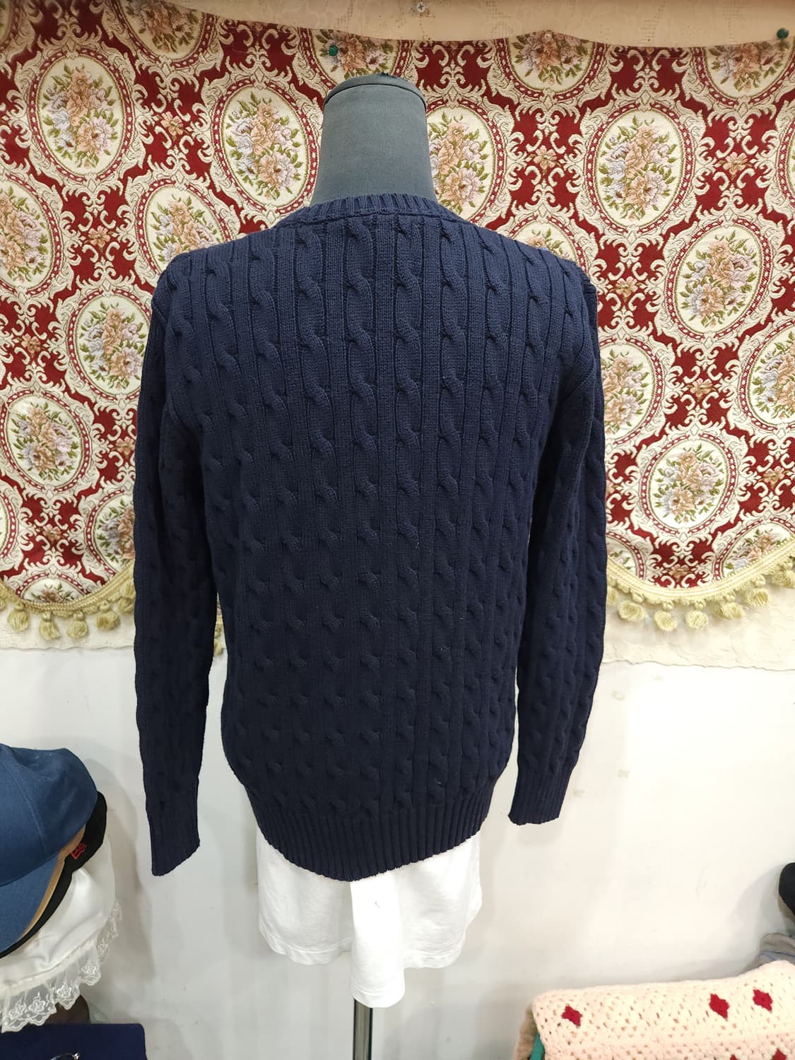 폴로 랄프로렌 네이비 꽈배기 코튼 니트
​
 상품이미지7