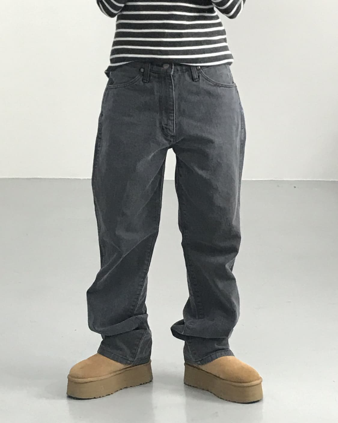 Wrangler Gray Cotton Pants 상품이미지1