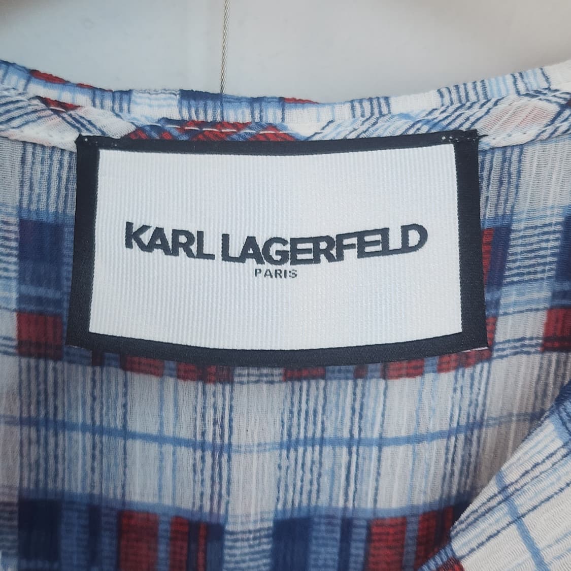 칼라거펠트 체크 롱 원피스 상품이미지3