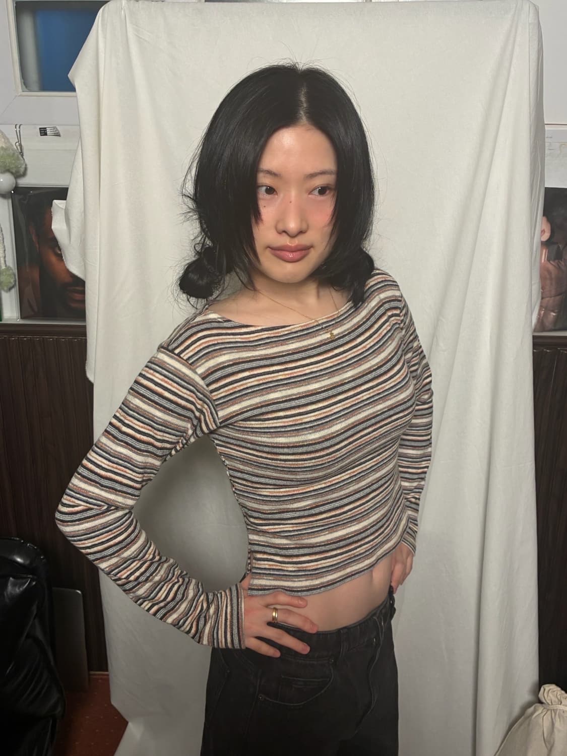  Boat neck striped T 상품이미지2