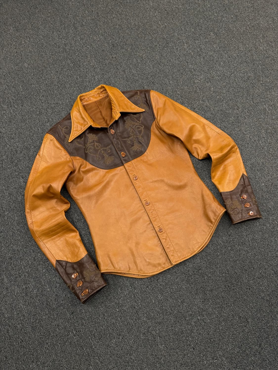 M) 토네이도마트 빈티지 레더 자켓 상품이미지1