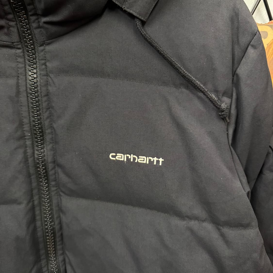 00s 칼하트 알래스카 다운 후드 패딩 자켓 투포켓 포인트 블랙 상품이미지5