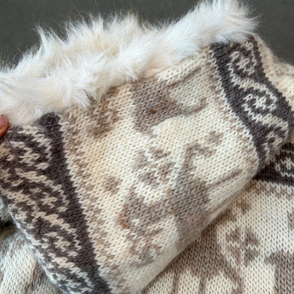 노르딕패턴 니트 후드집업 상품이미지6