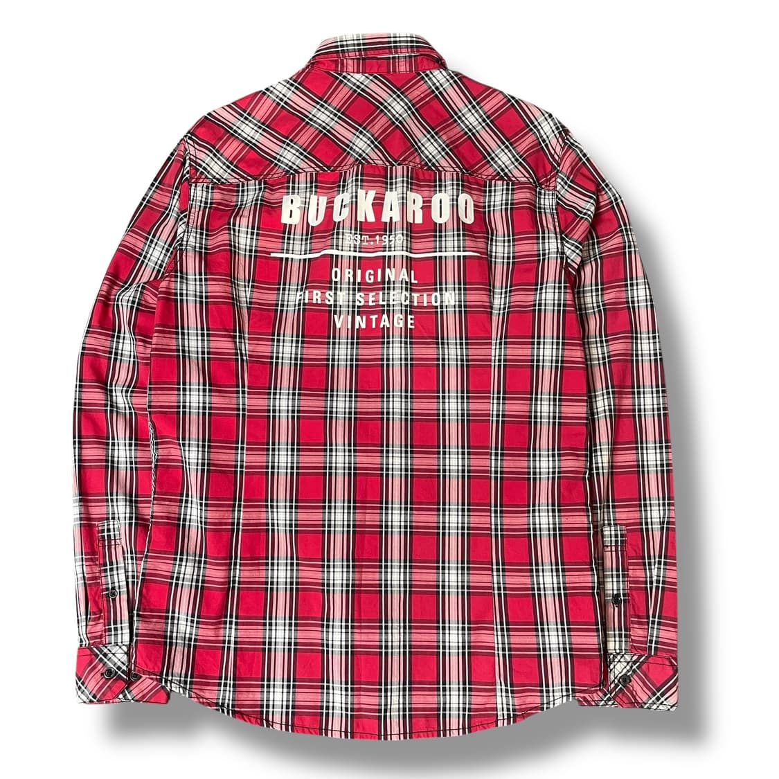 버커루 더블 포켓 레드 체크 셔츠 XL 상품이미지2