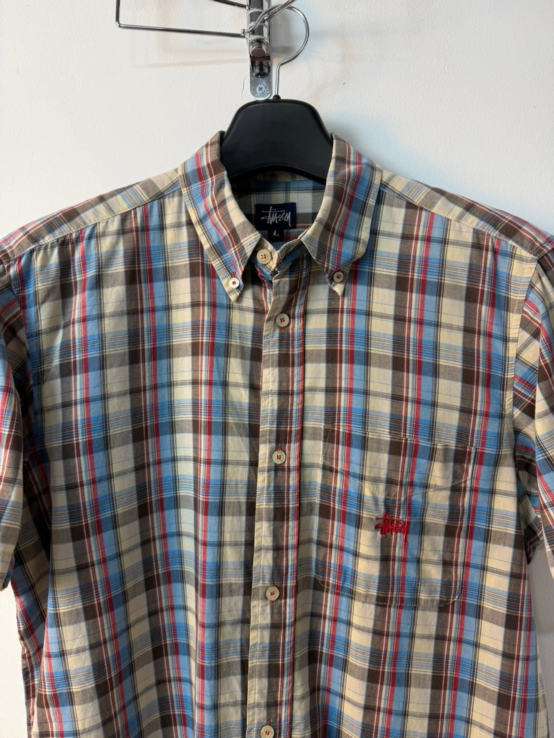 90s 스투시 체크 반팔 셔츠  상품이미지3