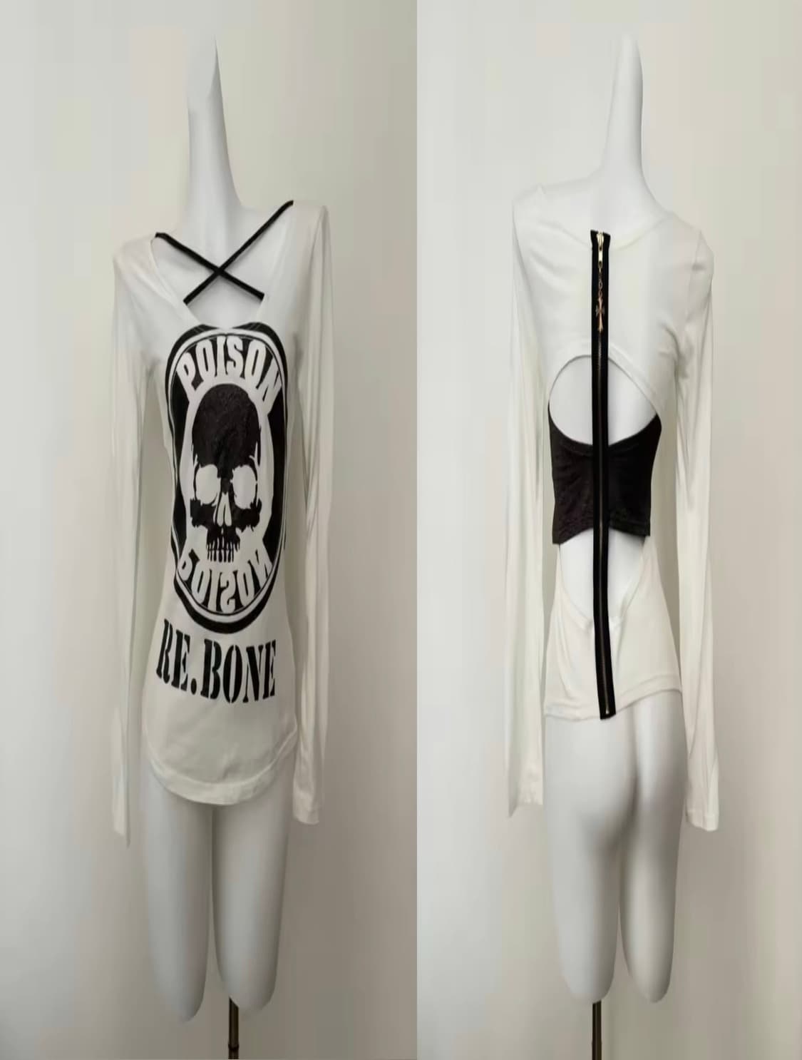 y2k고스펑크 해골 롱슬리브 상품이미지1