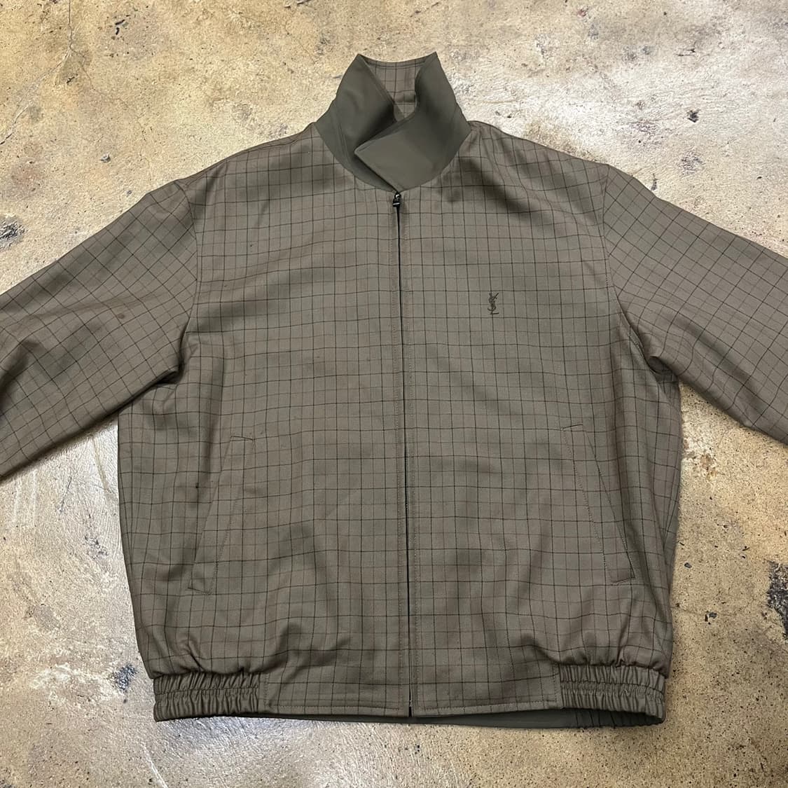 [정품/100] YSL 입생로랑 체크 패턴 양면 자켓 b18 상품이미지2