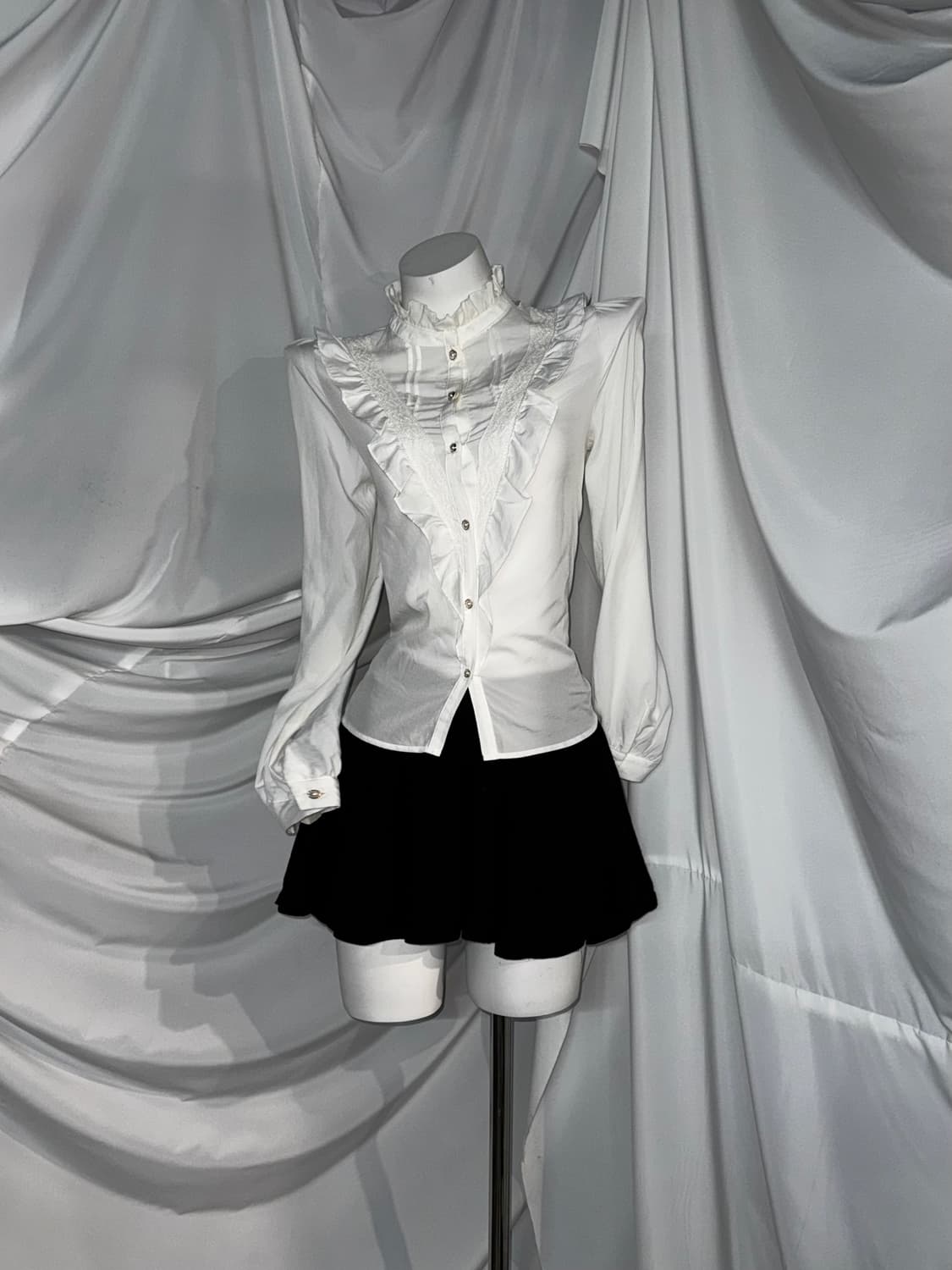 엑시즈팜 세라깔 화이트 코르셋 고스고딕 코디세트  상품이미지3